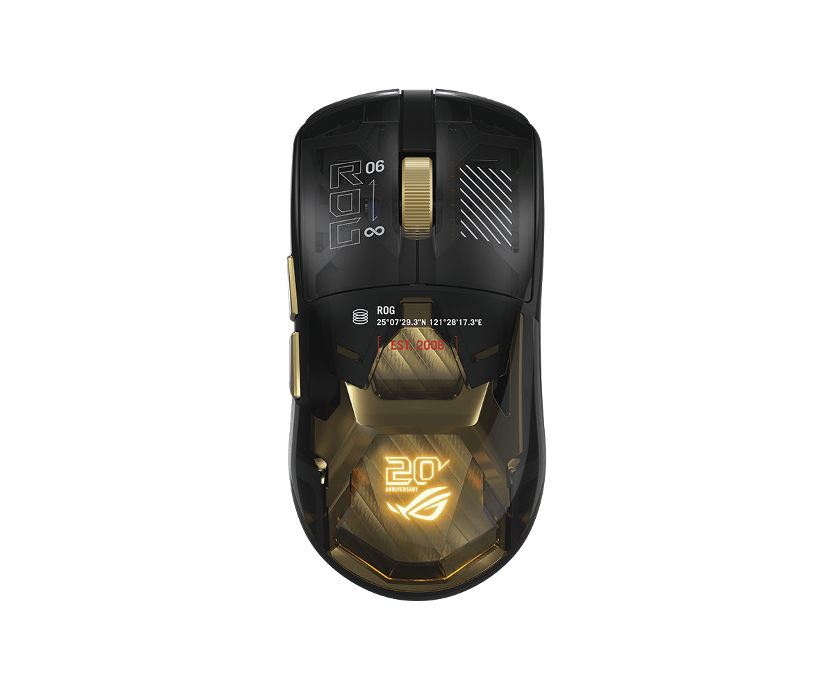 A top view of the ROG Harpe II Extreme Edition 20 gaming