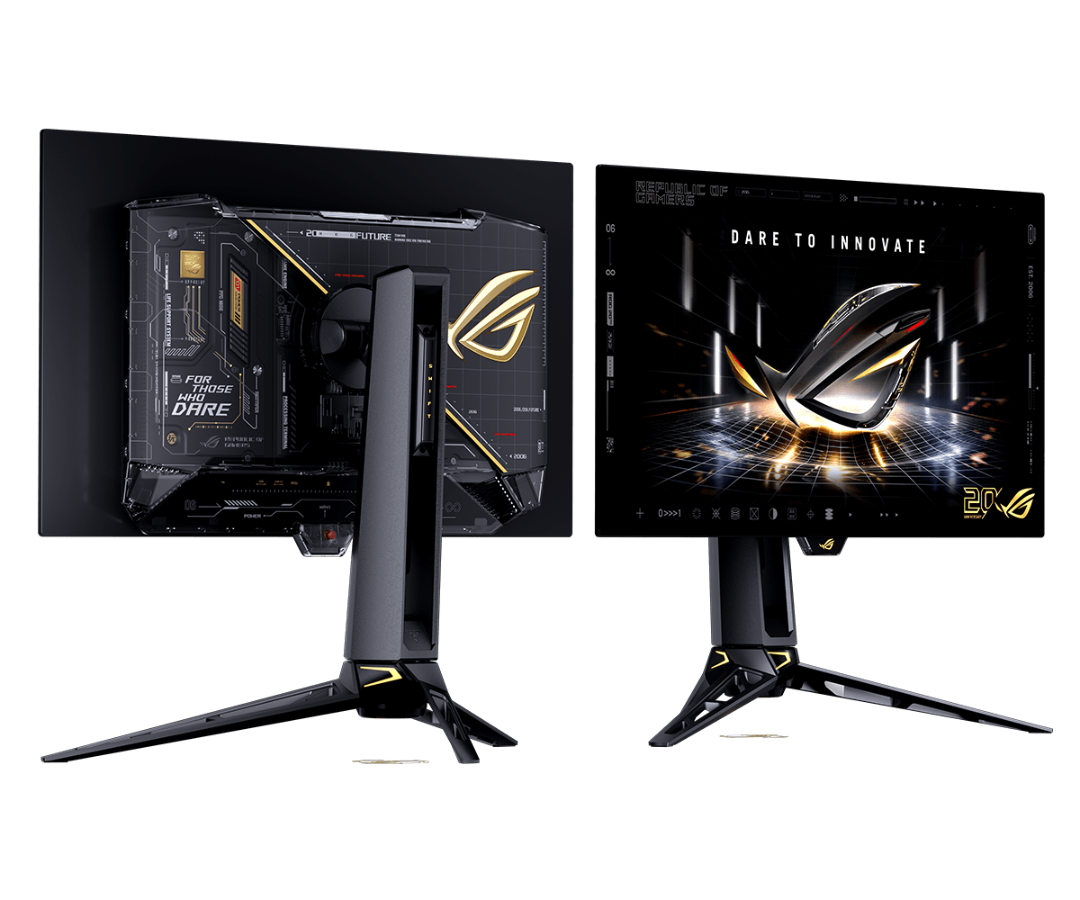The front view of the ROG Swift OLED PG27AQWP-G monitor
